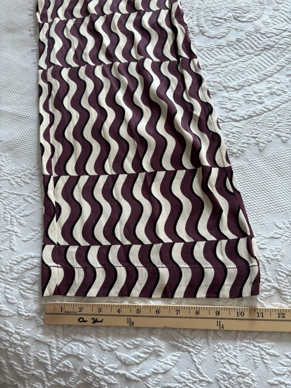 Maeve Printed Wide-Leg Pants by Anthropologie pull on smocked waist size small